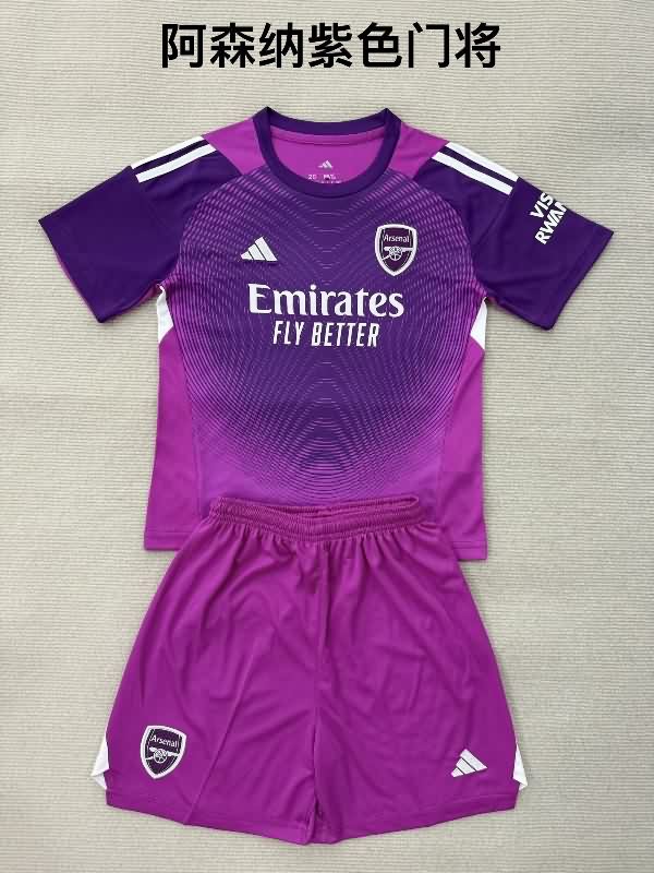 25/26 Arsenal Goalkeeper Purple Kids Soccer Jersey And Shorts 25/26 Arsenal Goalkeeper Purple Kids Soccer Jersey And Shorts