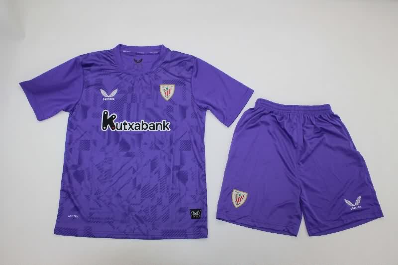 25/26 Athletic Bilbao Goalkeeper Purple Kids Soccer Jersey And Shorts 25/26 Athletic Bilbao Goalkeeper Purple Kids Soccer Jersey And Shorts