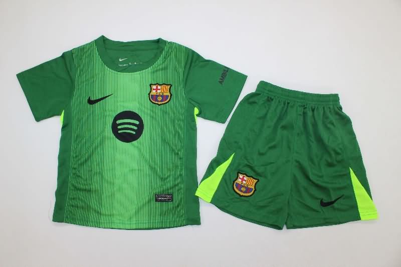 25/26 Barcelona Goalkeeper Green Kids Soccer Jersey And Shorts 25/26 Barcelona Goalkeeper Green Kids Soccer Jersey And Shorts