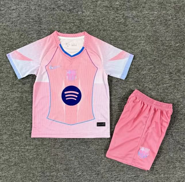 25/26 Barcelona Pink Kids Soccer Jersey And Shorts 02  25/26 Barcelona Pink Kids Soccer Jersey And Shorts 02