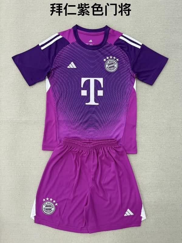25/26 Bayern Munich Goalkeeper Purple Kids Soccer Jersey And Shorts 25/26 Bayern Munich Goalkeeper Purple Kids Soccer Jersey And Shorts