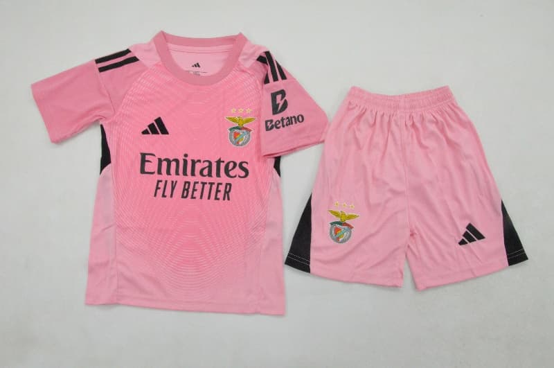 25/26 Benfica Goalkeeper Pink Kids Soccer Jersey And Shorts 25/26 Benfica Goalkeeper Pink Kids Soccer Jersey And Shorts