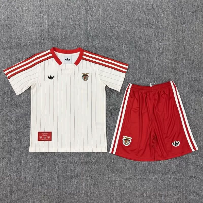 25/26 Benfica White Kids Soccer Jersey And Shorts 02 25/26 Benfica White Kids Soccer Jersey And Shorts 02