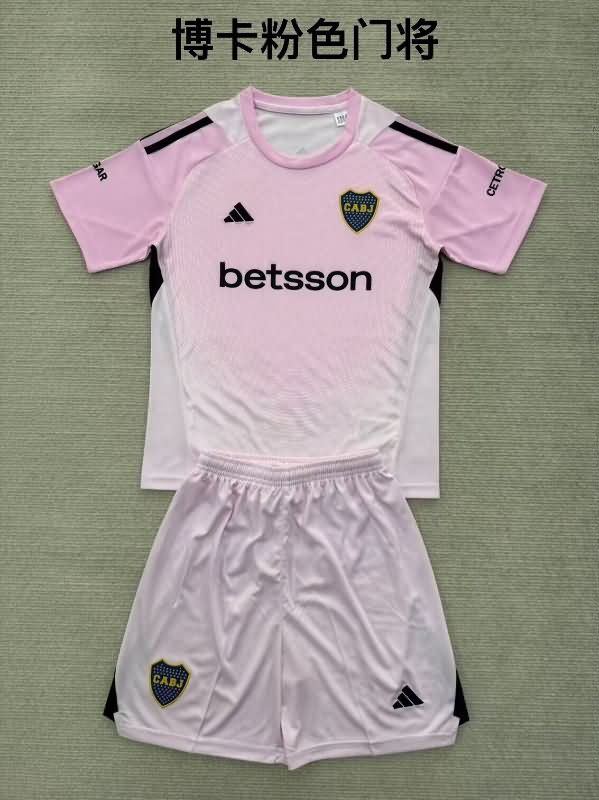 25/26 Boca Juniors Goalkeeper Pink Kids Soccer Jersey And Shorts 25/26 Boca Juniors Goalkeeper Pink Kids Soccer Jersey And Shorts