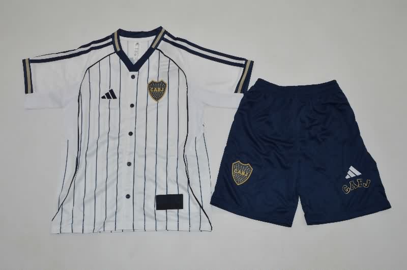 25/26 Boca Juniors Travel White Kids Soccer Jersey And Shorts 25/26 Boca Juniors Travel White Kids Soccer Jersey And Shorts