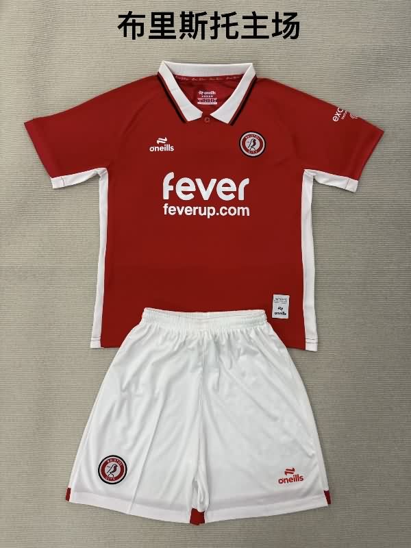 25/26 Bristol City Home Kids Soccer Jersey And Shorts 25/26 Bristol City Home Kids Soccer Jersey And Shorts