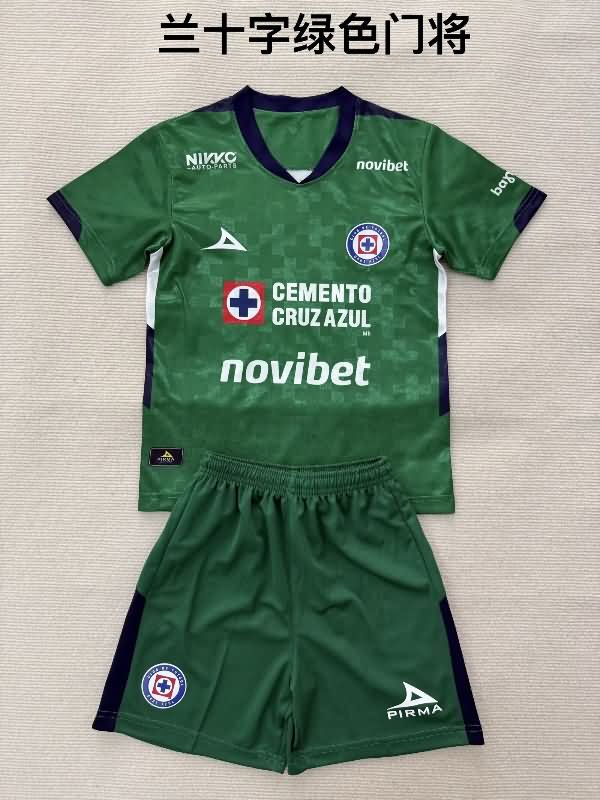 25/26 Cruz Azul Goalkeeper Green Kids Soccer Jersey And Shorts 25/26 Cruz Azul Goalkeeper Green Kids Soccer Jersey And Shorts
