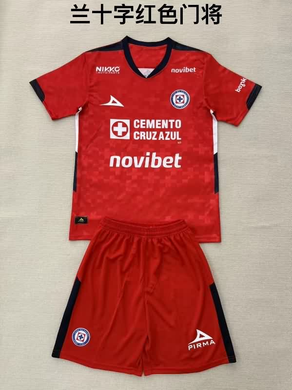 25/26 Cruz Azul Goalkeeper Red Kids Soccer Jersey And Shorts 25/26 Cruz Azul Goalkeeper Red Kids Soccer Jersey And Shorts