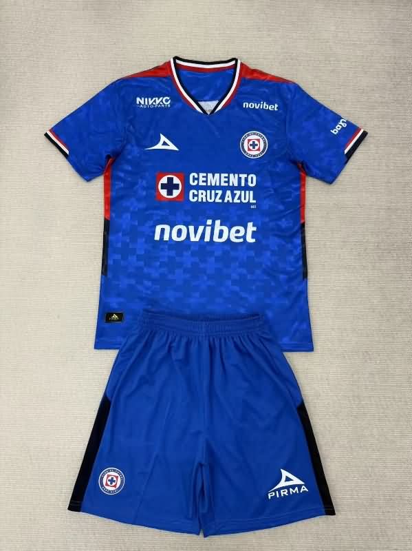 25/26 Cruz Azul Home Kids Soccer Jersey And Shorts 25/26 Cruz Azul Home Kids Soccer Jersey And Shorts