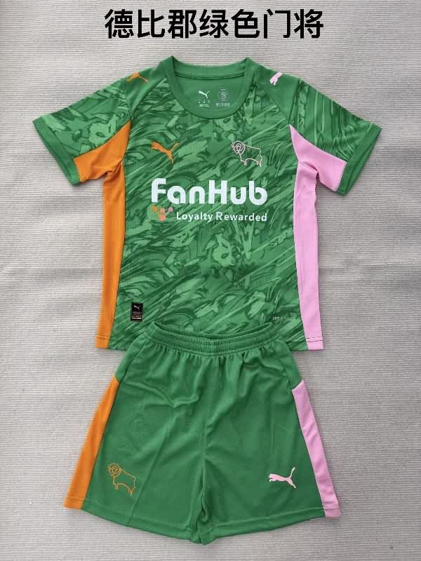 25/26 Derby County Goalkeeper Green Kids Soccer Jersey And Shorts 25/26 Derby County Goalkeeper Green Kids Soccer Jersey And Shorts