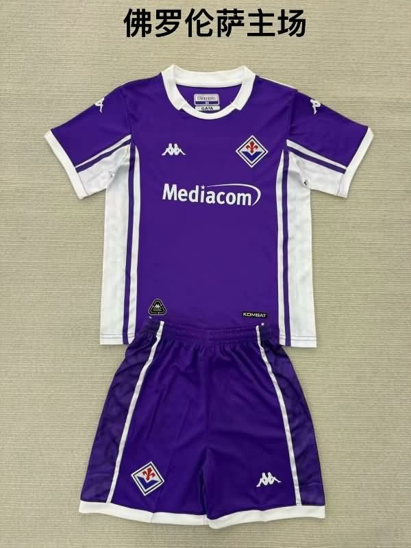 25/26 Fiorentina Home Kids Soccer Jersey And Shorts 25/26 Fiorentina Home Kids Soccer Jersey And Shorts