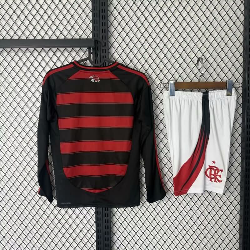 2025 Flamengo Home Long Sleeve Kids Soccer Jersey And Shorts