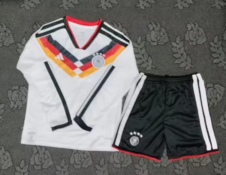 2026 Germany World Cup Home Long Sleeve Kids Soccer Jersey And Shorts 2026 Germany World Cup Home Long Sleeve Kids Soccer Jersey And Shorts