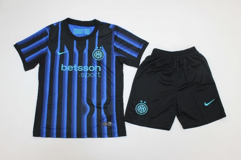 25/26 Inter Milan Home Kids Soccer Jersey And Shorts 25/26 Inter Milan Home Kids Soccer Jersey And Shorts