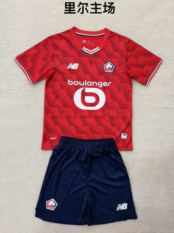25/26 Lille Home Kids Soccer Jersey And Shorts 25/26 Lille Home Kids Soccer Jersey And Shorts