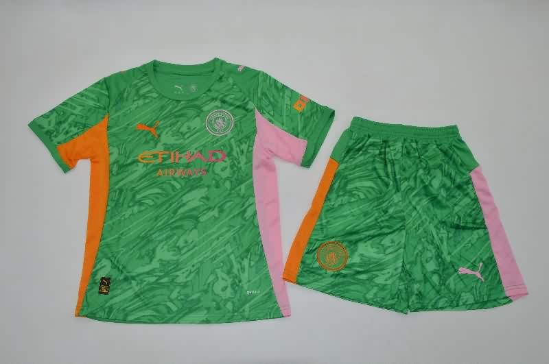 25/26 Manchester City Goalkeeper Green Kids Soccer Jersey And Shorts 25/26 Manchester City Goalkeeper Green Kids Soccer Jersey And Shorts
