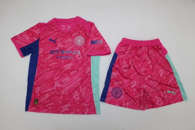 25/26 Manchester City Goalkeeper Pink Kids Soccer Jersey And Shorts 25/26 Manchester City Goalkeeper Pink Kids Soccer Jersey And Shorts