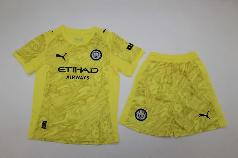 25/26 Manchester City Goalkeeper Yellow Kids Soccer Jersey And Shorts 25/26 Manchester City Goalkeeper Yellow Kids Soccer Jersey And Shorts