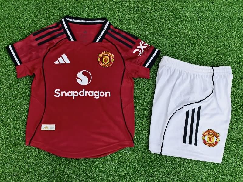 25/26 Manchester United Home Kids Soccer Jersey And Shorts (Player) 25/26 Manchester United Home Kids Soccer Jersey And Shorts (Player)