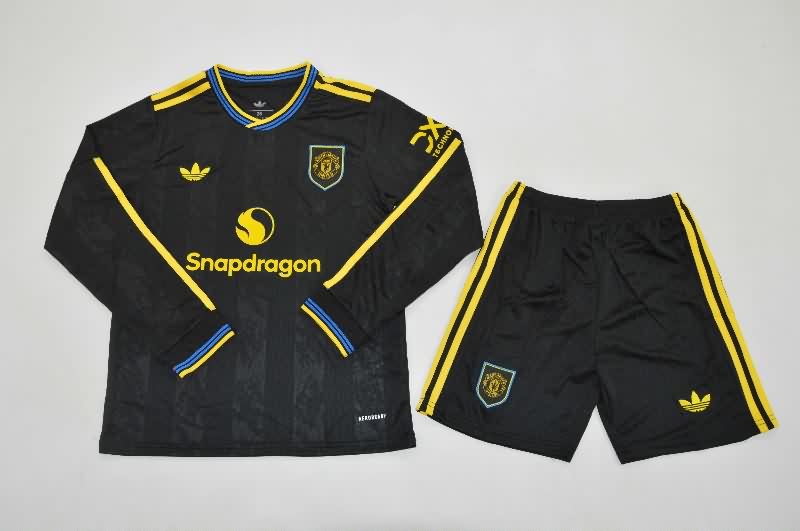 25/26 Manchester United Third Long Sleeve Kids Soccer Jersey And Shorts 25/26 Manchester United Third Long Sleeve Kids Soccer Jersey And Shorts