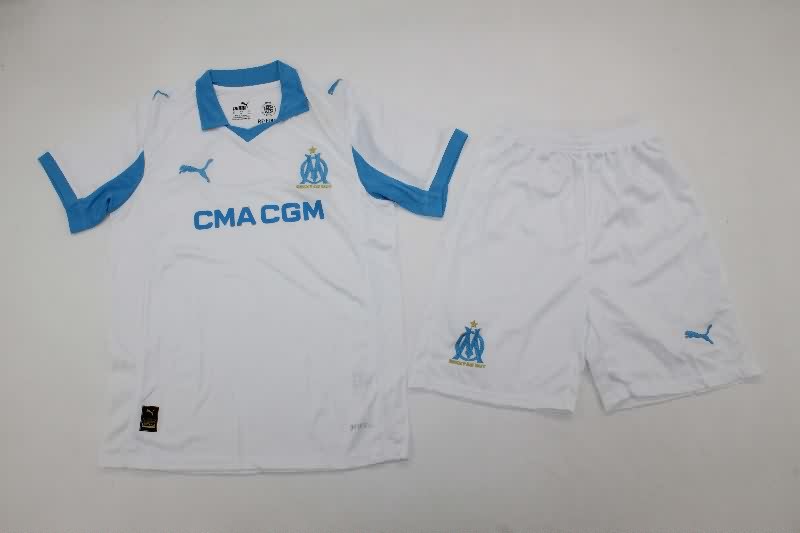 25/26 Marseilles Home Kids Soccer Jersey And Shorts 25/26 Marseilles Home Kids Soccer Jersey And Shorts