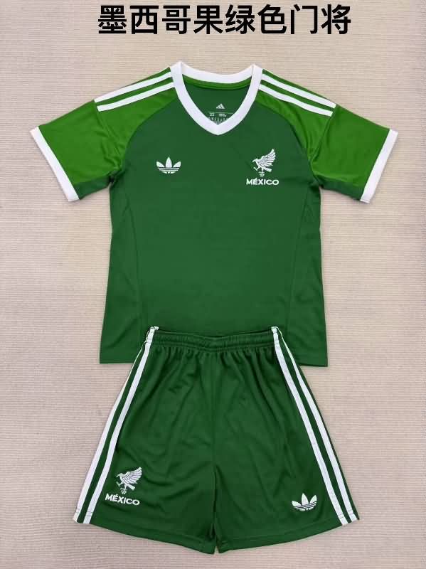 2025 Mexico Goalkeeper Green Kids Soccer Jersey And Shorts 2025 Mexico Goalkeeper Green Kids Soccer Jersey And Shorts