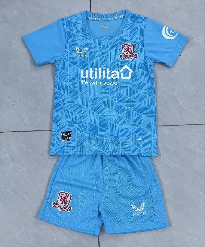 25/26 Middlesbrough Goalkeeper Blue Kids Soccer Jersey And Shorts 25/26 Middlesbrough Goalkeeper Blue Kids Soccer Jersey And Shorts