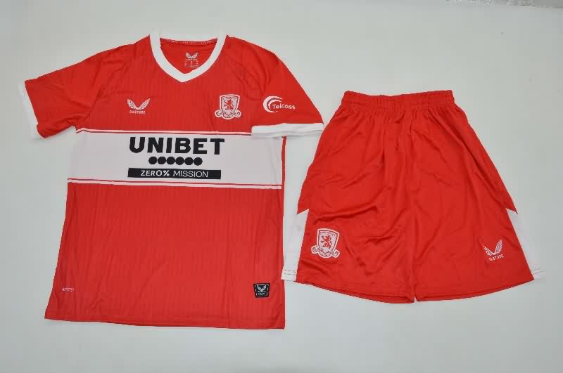 25/26 Middlesbrough Home Kids Soccer Jersey And Shorts 25/26 Middlesbrough Home Kids Soccer Jersey And Shorts