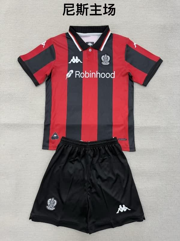 25/26 OGC Nice Home Kids Soccer Jersey And Shorts 25/26 OGC Nice Home Kids Soccer Jersey And Shorts