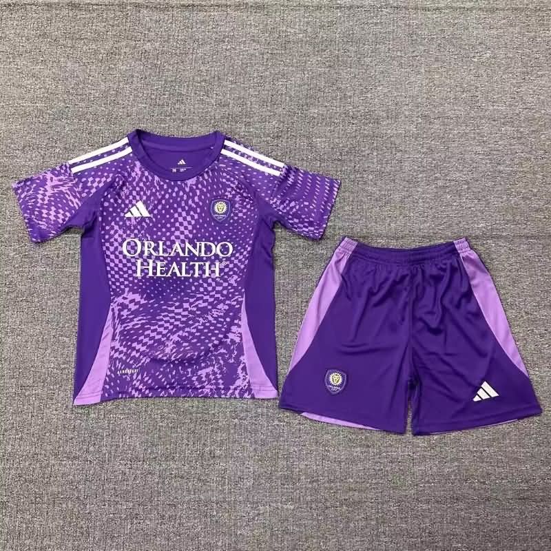 2025 Orlando City Home Kids Soccer Jersey And Shorts