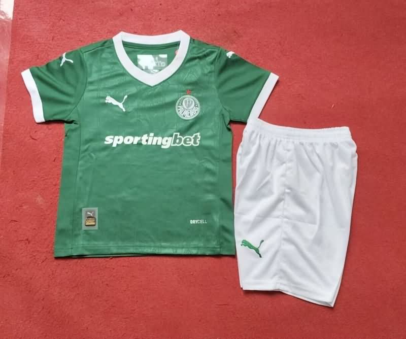 2025 Palmeiras Home Kids Soccer Jersey And Shorts