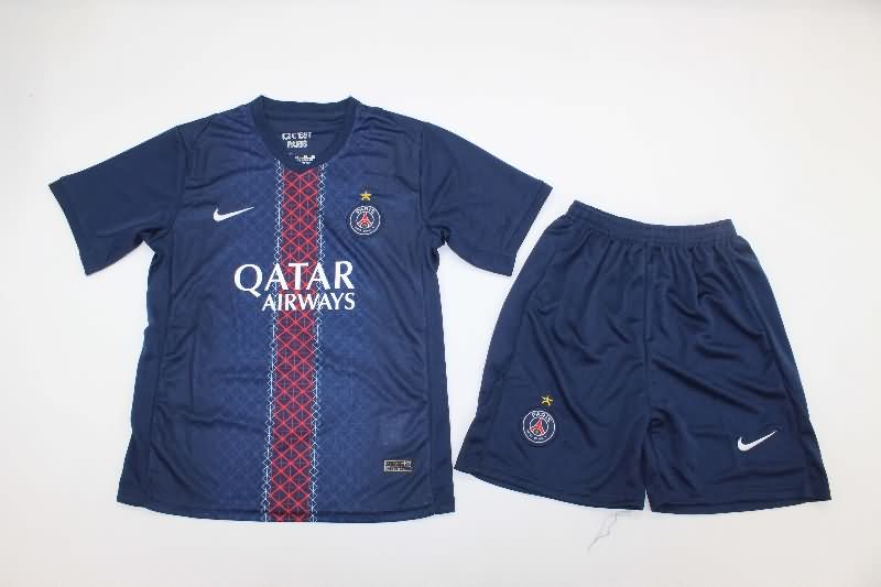 25/26 Paris St Germain Home Kids Soccer Jersey And Shorts With Star 25/26 Paris St Germain Home Kids Soccer Jersey And Shorts With Star