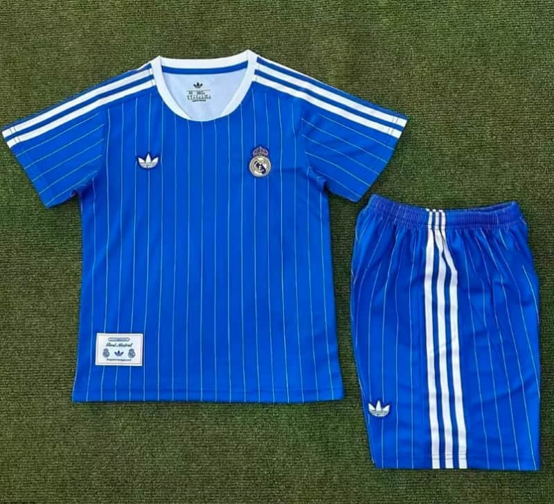 25/26 Real Madrid Blue Kids Soccer Jersey And Shorts 25/26 Real Madrid Blue Kids Soccer Jersey And Shorts