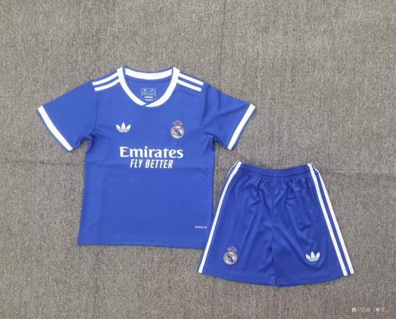 25/26 Real Madrid Third Kids Soccer Jersey And Shorts Leaked