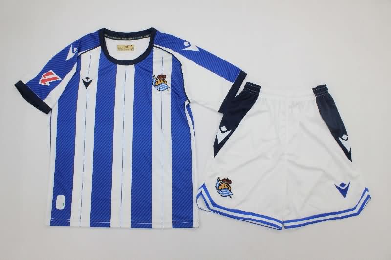 25/26 Real Sociedad Home Kids Soccer Jersey And Shorts 25/26 Real Sociedad Home Kids Soccer Jersey And Shorts