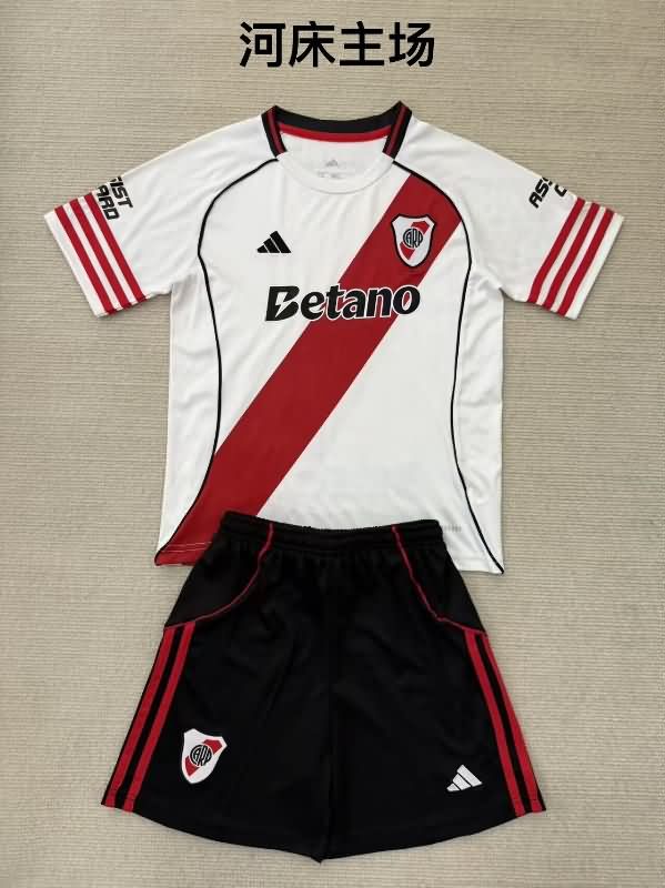 25/26 River Plate Home Kids Soccer Jersey And Shorts 25/26 River Plate Home Kids Soccer Jersey And Shorts