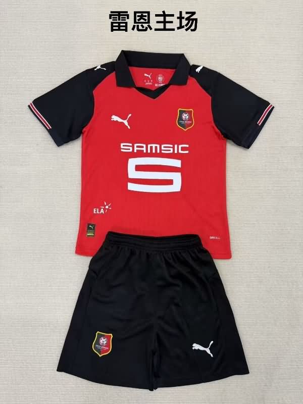 25/26 Stade Rennais Home Kids Soccer Jersey And Shorts 25/26 Stade Rennais Home Kids Soccer Jersey And Shorts