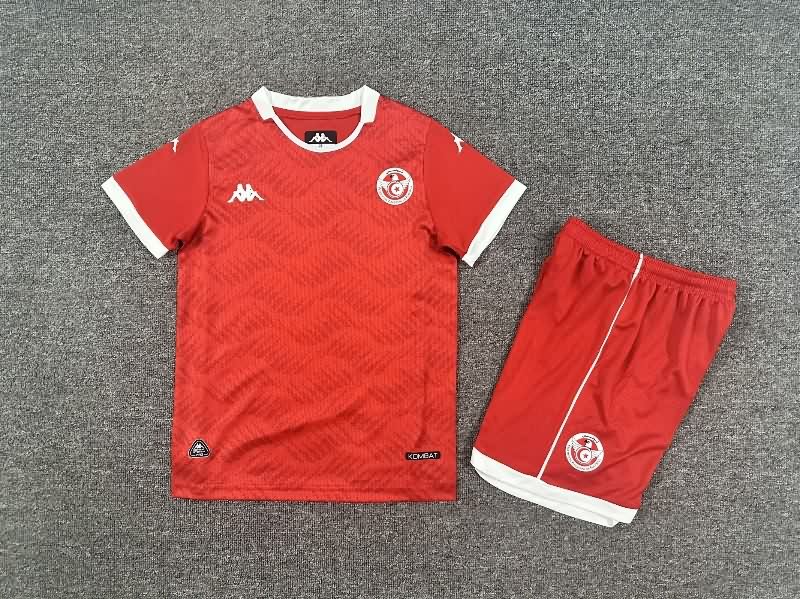 25/26 Tunisia Home Kids Soccer Jersey And Shorts 25/26 Tunisia Home Kids Soccer Jersey And Shorts