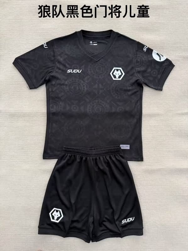 25/26 Wolves Goalkeeper Black Kids Soccer Jersey And Shorts 25/26 Wolves Goalkeeper Black Kids Soccer Jersey And Shorts