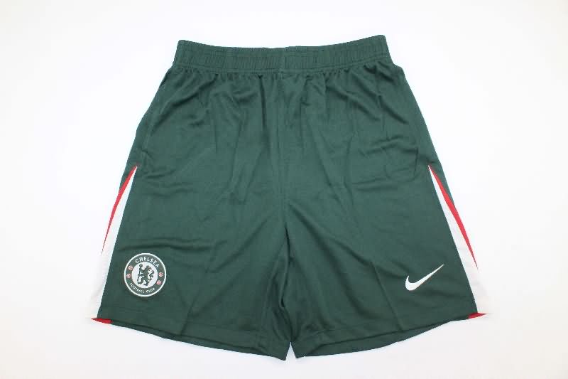 Thailand Quality(AAA) 2025/26 Chelsea Away Green Soccer Shorts Thailand Quality(AAA) 2025/26 Chelsea Away Green Soccer Shorts