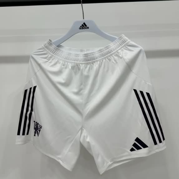 Thailand Quality(AAA) 25/26 Manchester United Away White Soccer Shorts (Player) Thailand Quality(AAA) 25/26 Manchester United Away White Soccer Shorts (Player)