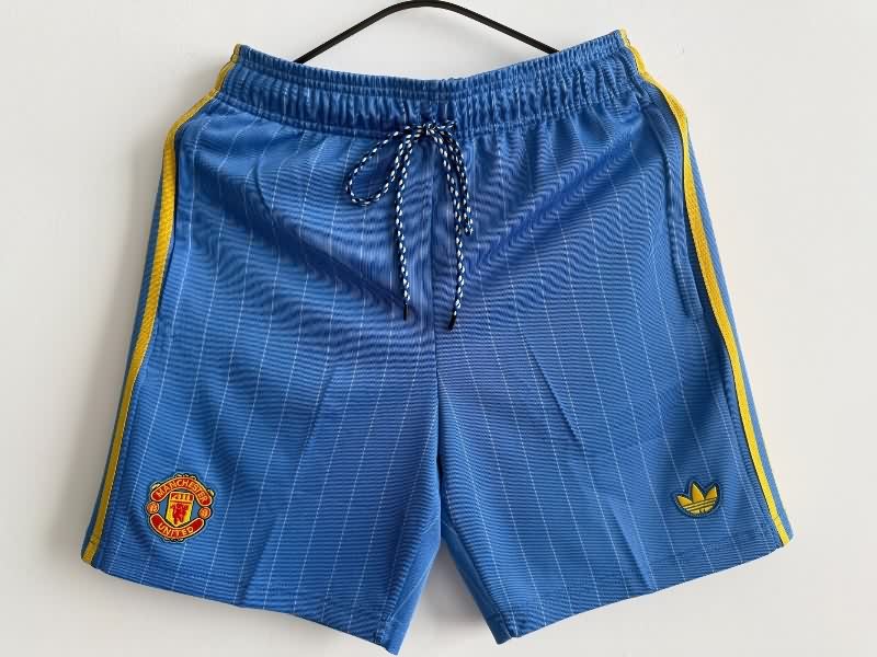 Thailand Quality(AAA) 25/26 Manchester United Blue Soccer Shorts Thailand Quality(AAA) 25/26 Manchester United Blue Soccer Shorts