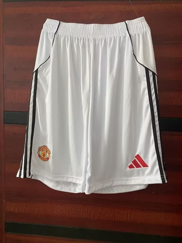 Thailand Quality(AAA) 2025/26 Manchester United Home Soccer Shorts Thailand Quality(AAA) 2025/26 Manchester United Home Soccer Shorts