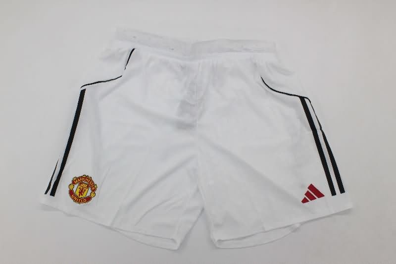 Thailand Quality(AAA) 2025/26 Manchester United Home Soccer Shorts (Player) Thailand Quality(AAA) 2025/26 Manchester United Home Soccer Shorts (Player)