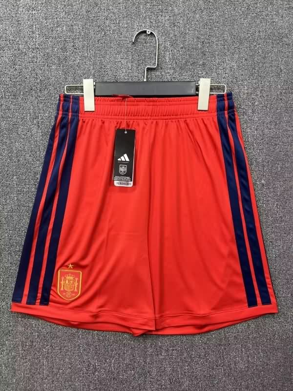 Thailand Quality(AAA) 2026 Spain Red Soccer Shorts Thailand Quality(AAA) 2026 Spain Red Soccer Shorts
