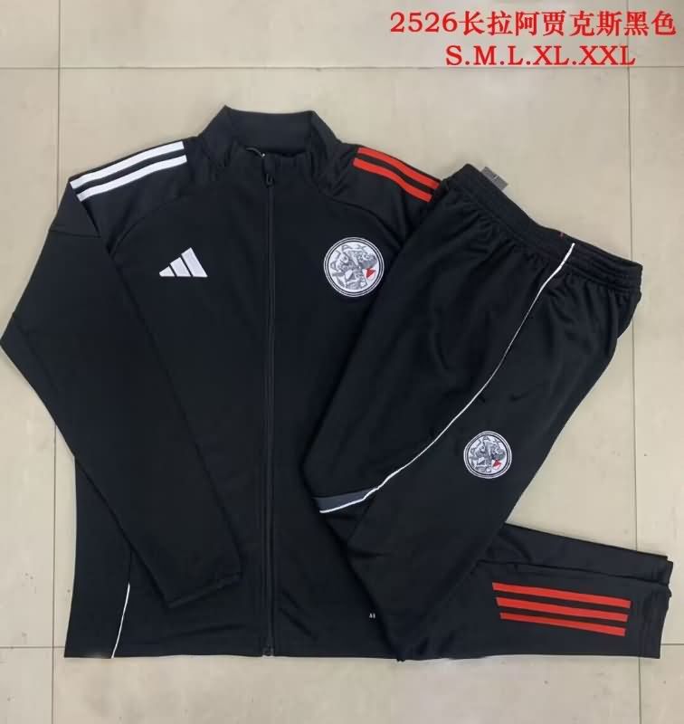 Thailand Quality(AAA) 25/26 Ajax Black Soccer Tracksuit 02 Thailand Quality(AAA) 25/26 Ajax Black Soccer Tracksuit 02
