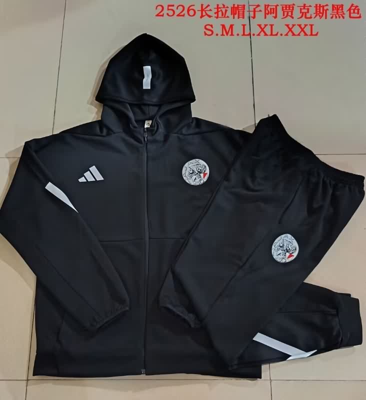 Thailand Quality(AAA) 25/26 Ajax Black Soccer Tracksuit 03 Thailand Quality(AAA) 25/26 Ajax Black Soccer Tracksuit 03