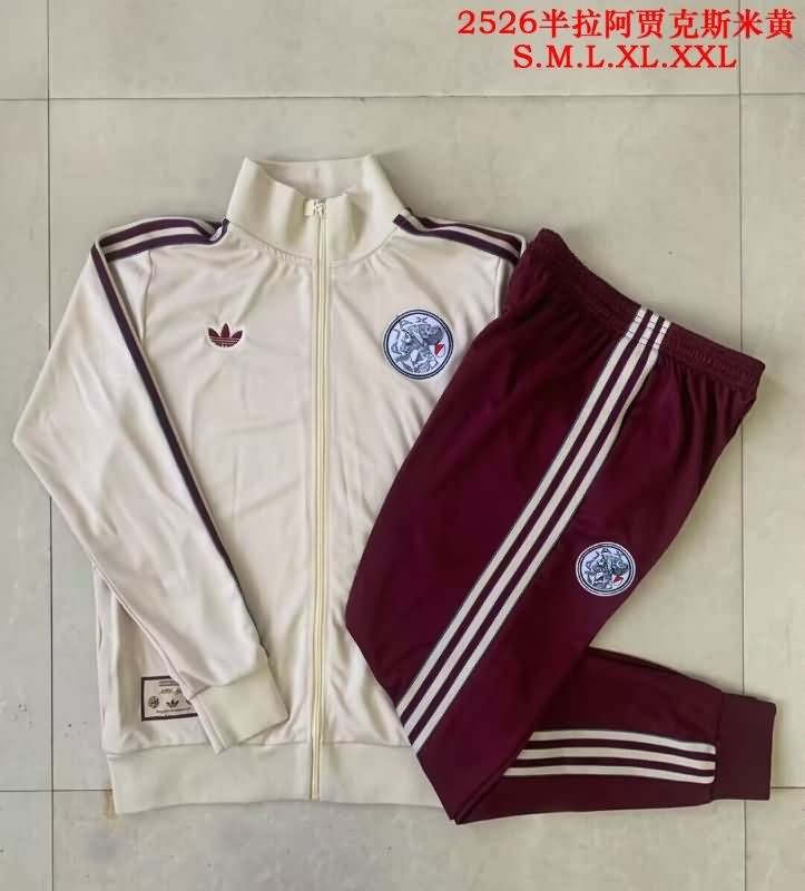 Thailand Quality(AAA) 25/26 Ajax Light Yellow Soccer Tracksuit 02 Thailand Quality(AAA) 25/26 Ajax Light Yellow Soccer Tracksuit 02
