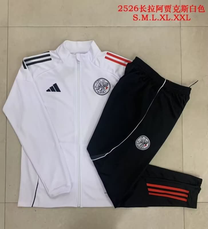 Thailand Quality(AAA) 25/26 Ajax White Soccer Tracksuit 02 Thailand Quality(AAA) 25/26 Ajax White Soccer Tracksuit 02