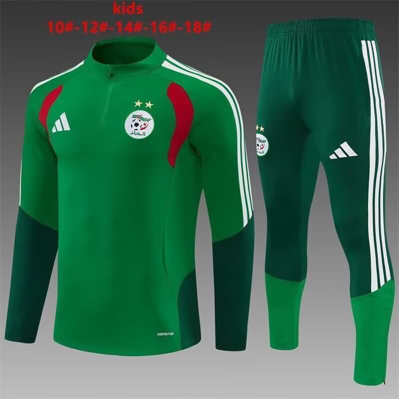 Kids - Thailand Quality(AAA) 2026 Algeria Green Soccer Tracksuit Kids - Thailand Quality(AAA) 2026 Algeria Green Soccer Tracksuit